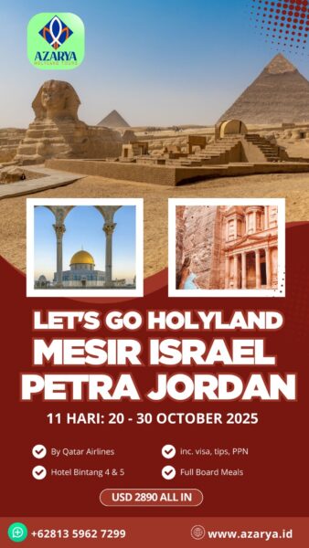 Holyland 11 Hari Mesir-Israel-Petra 20-30 Oktober 2025